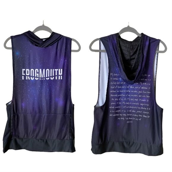 Frogmouth Space Black Purple Hoody  Size L - Picture 1 of 8
